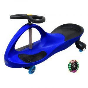 Boboautó világító gumikerékkel, gyerekeknek és felnőtteknek, kék színben