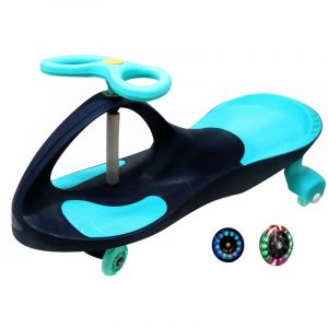 Boboautó világító gumikerékkel, sötét-, és világoskék színben