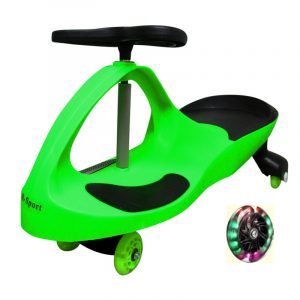 Boboautó világító gumikerékkel, zöld