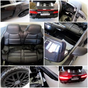 Audi R8 Spyder Licence, elektromos kisautó 12V, fekete színben