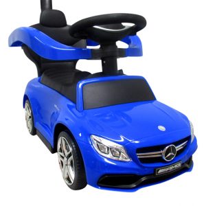 Mercedes AMG C 63 bébitaxi, tolókarral - kék színben