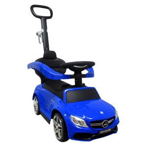 Mercedes AMG C 63 bébitaxi, tolókarral - kék színben