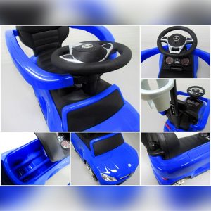 Mercedes AMG C 63 bébitaxi, tolókarral - kék színben