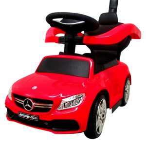 Mercedes AMG C63 bébitaxi, tolókarral - piros színben