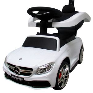 Mercedes AMG C 63 bébitaxi, tolókarral - fehér színben