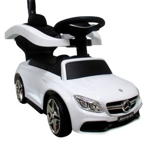 Mercedes AMG C 63 bébitaxi, tolókarral - fehér színben